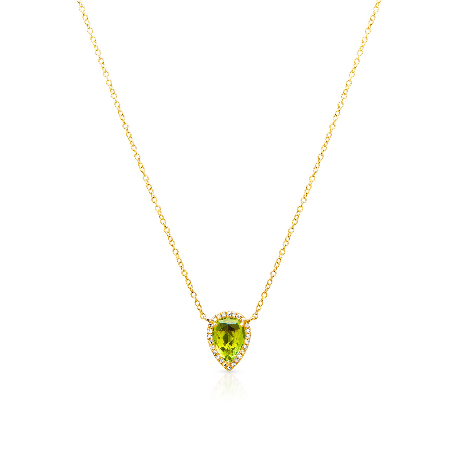 14KT Yellow Gold Peridot Diamond Sophie Necklace