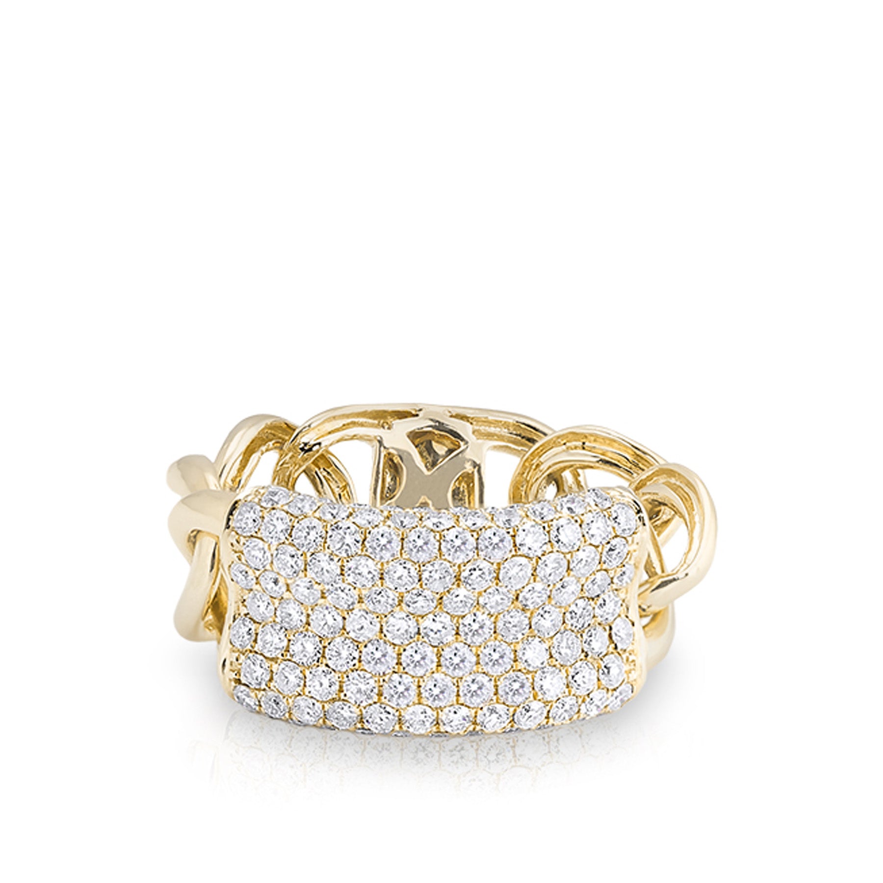 14KT Yellow Gold Diamond Luxe ID Link Ring