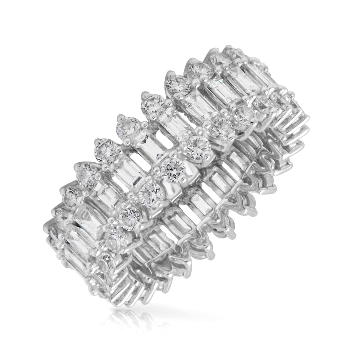 14KT White Gold Baguette Diamond Luxe Queen Ring