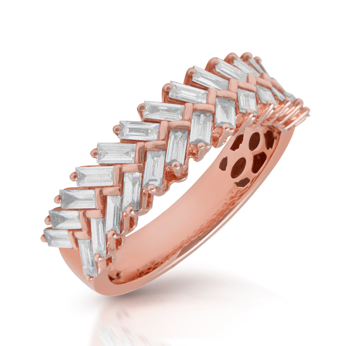 14KT Rose Gold Baguette Diamond Celine Ring