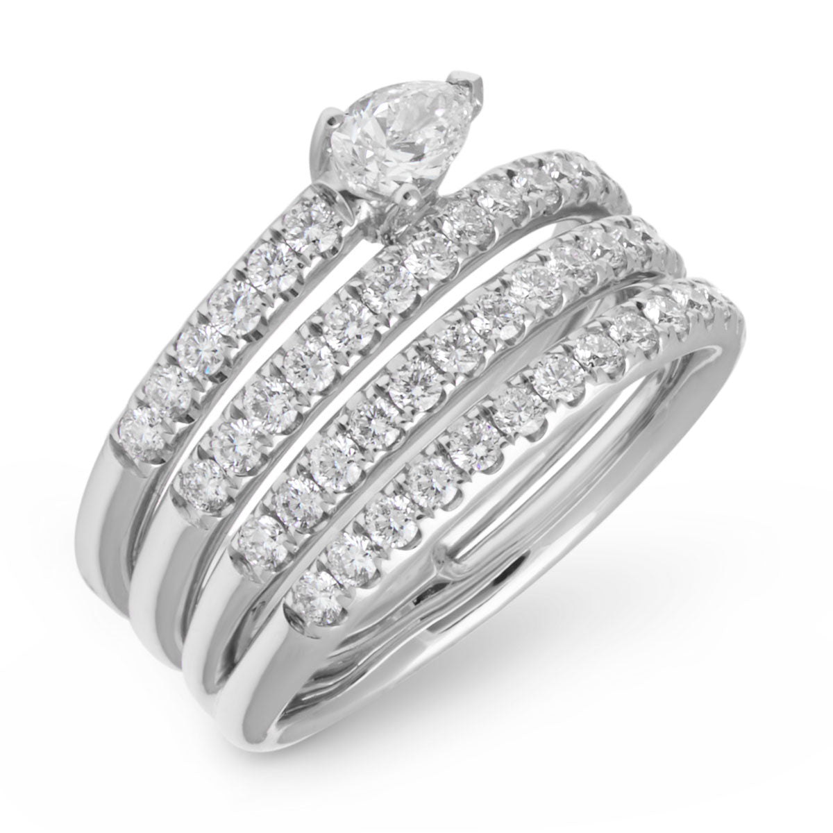 14KT White Gold Diamond Violetta Ring