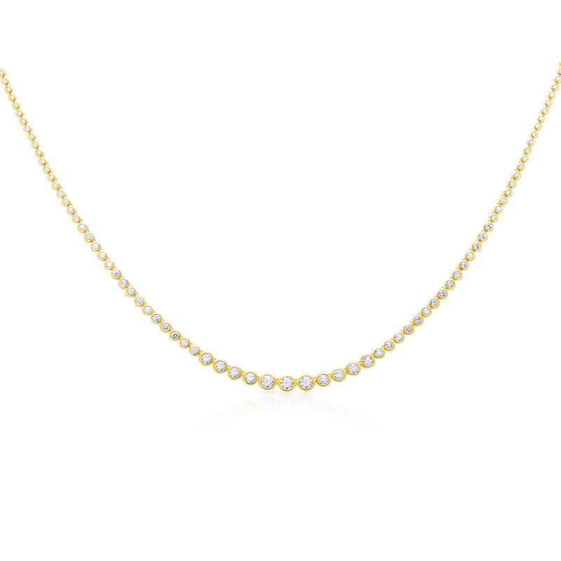 14KT Yellow Gold Bezel Diamond Luxe Carly Choker Necklace