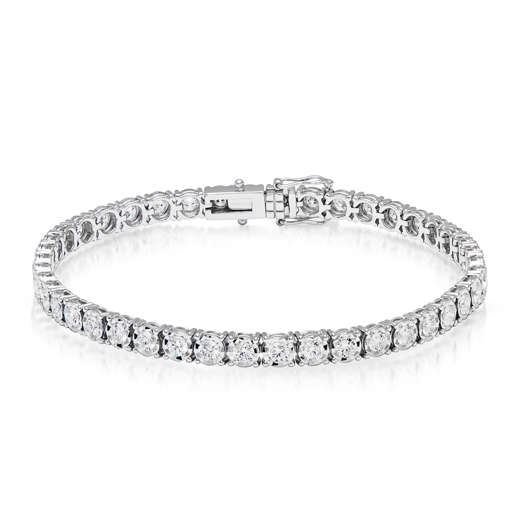 14KT White Gold Diamond Large Bella Tennis Bracelet – Anne Sisteron