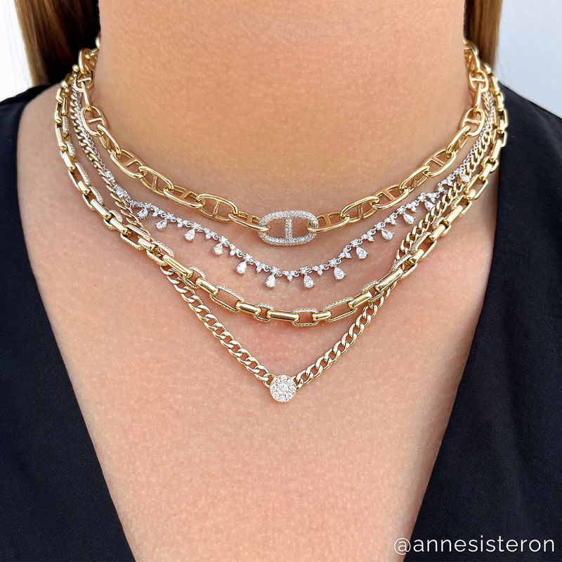 14KT Yellow Gold Diamond Constantine Necklace