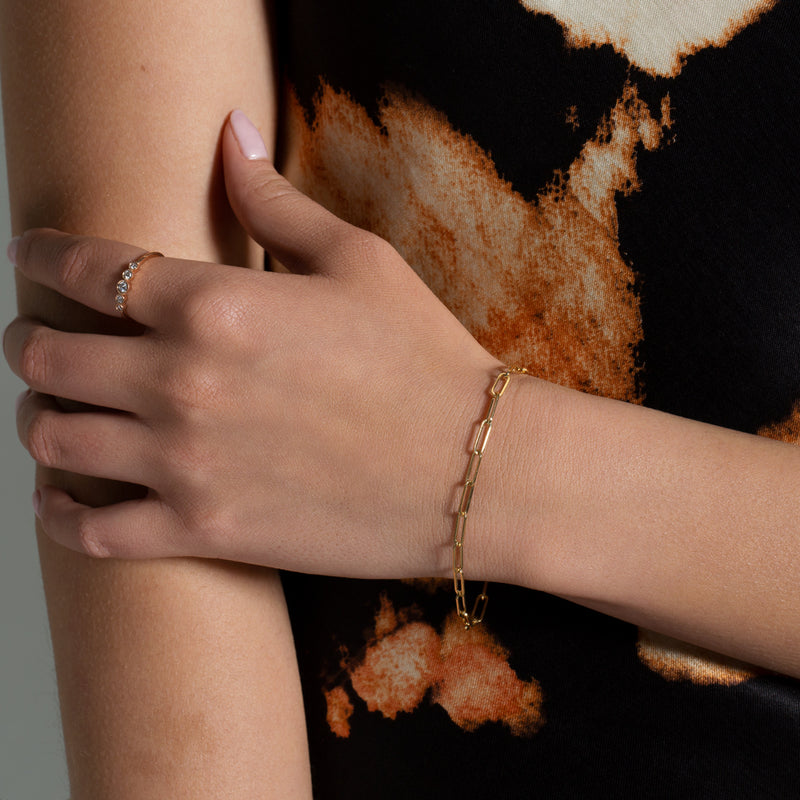 14KT Rose Gold Paper Clip Bracelet-Anne Sisteron