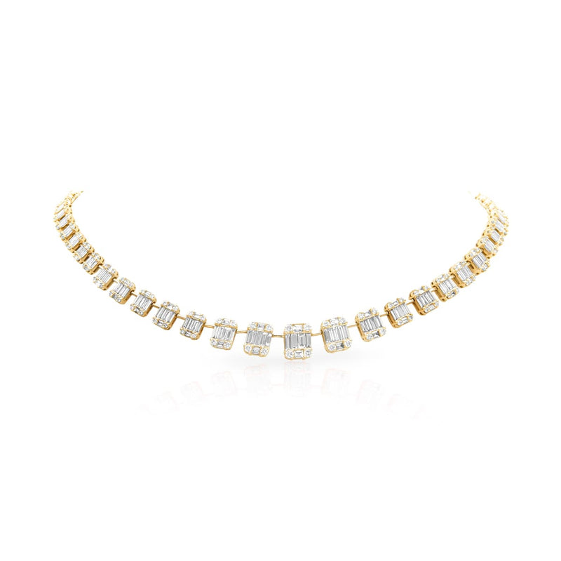 14KT Yellow Gold Baguette Diamond Astor Necklace
