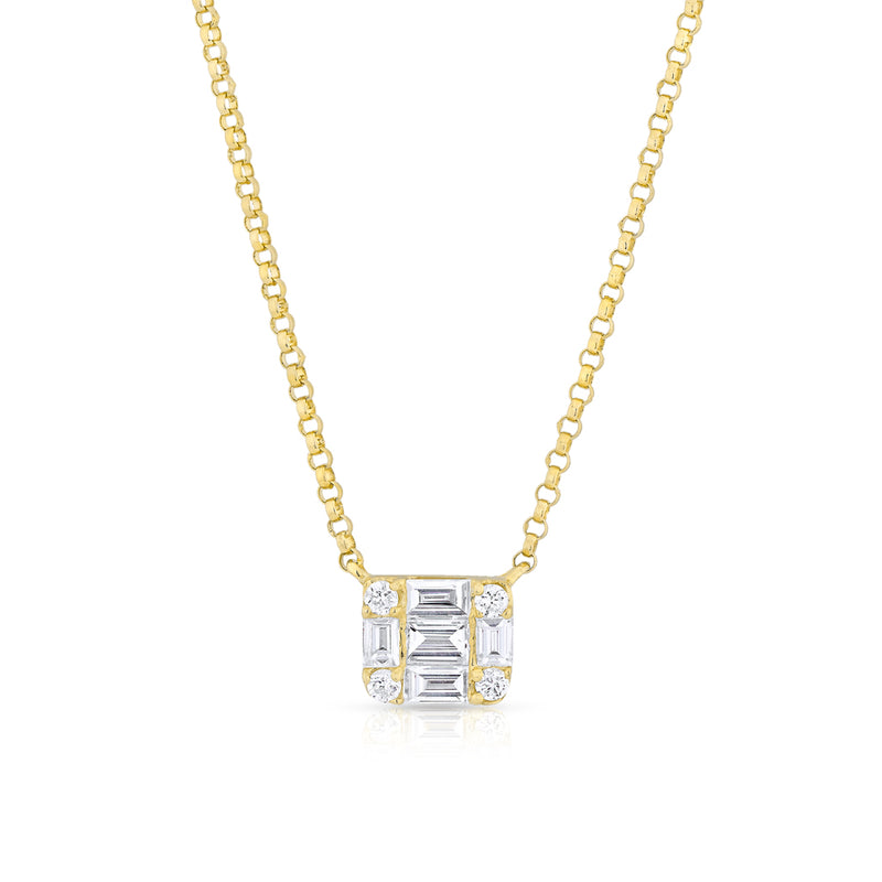 14KT Yellow Gold Baguette Diamond Haiden Necklace