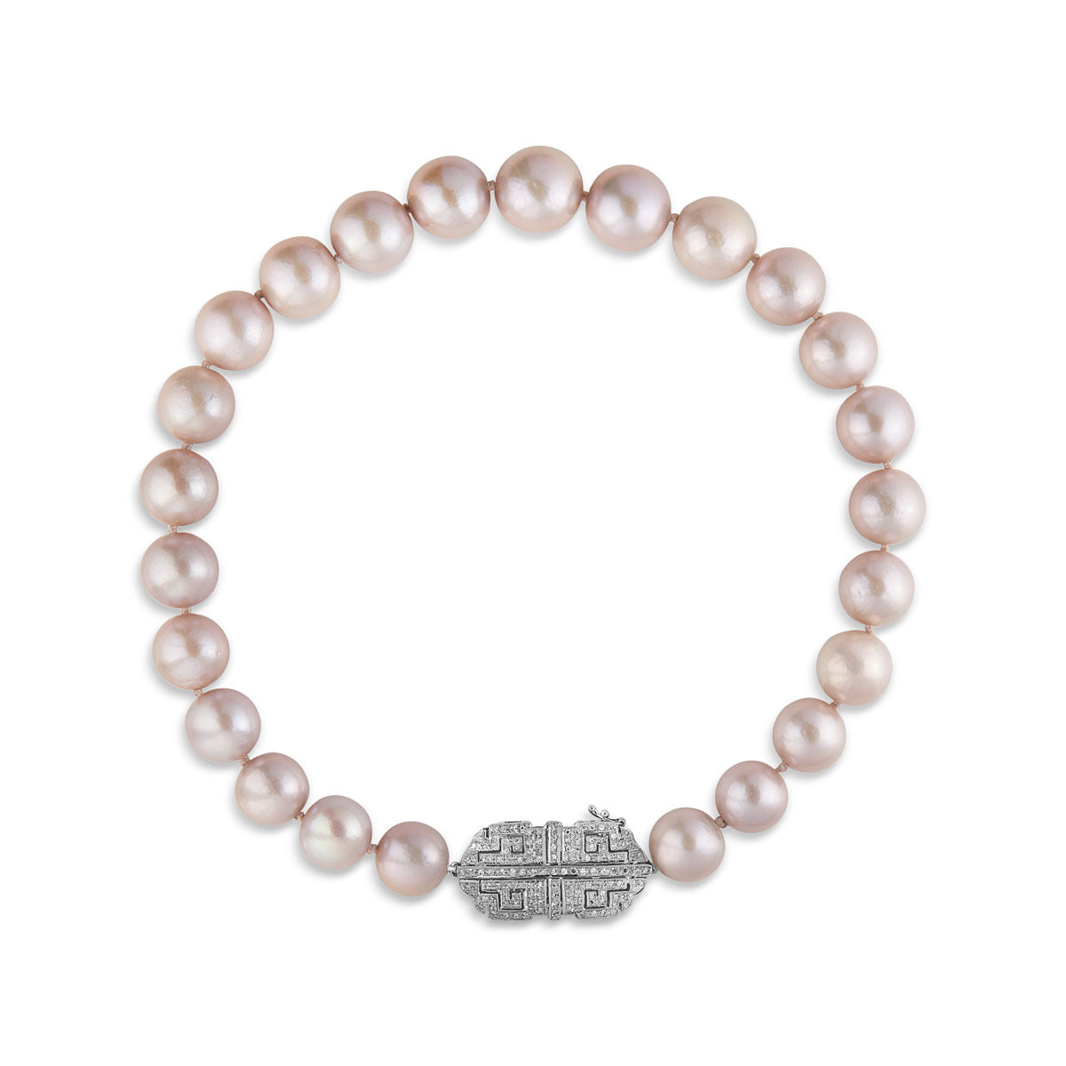 14KT White Gold Diamond Grey Pearl Alexandria Necklace
