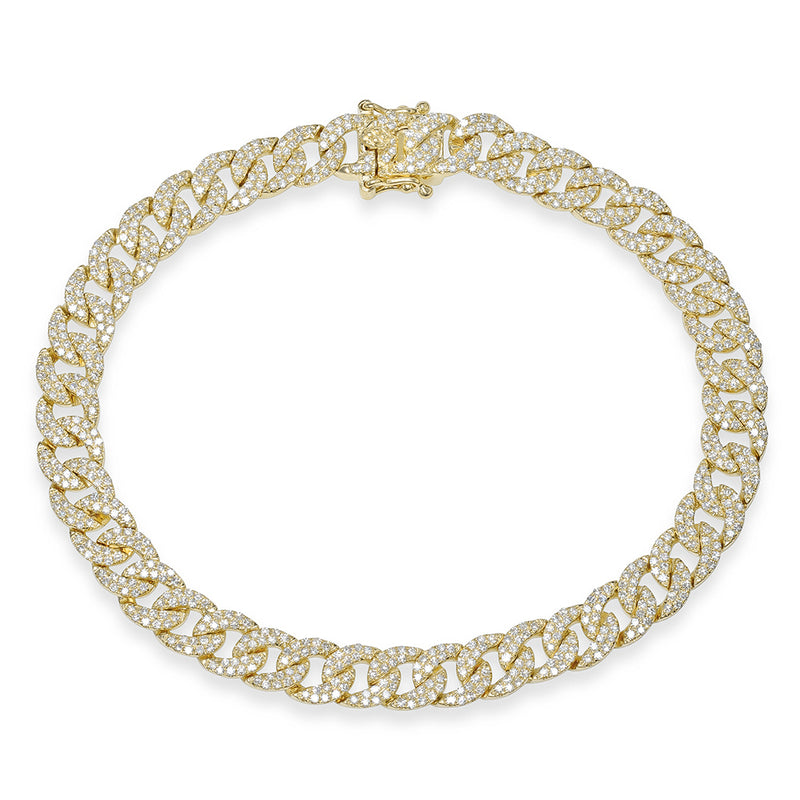 14KT Yellow Gold Diamond Cameron Chain Link Bracelet