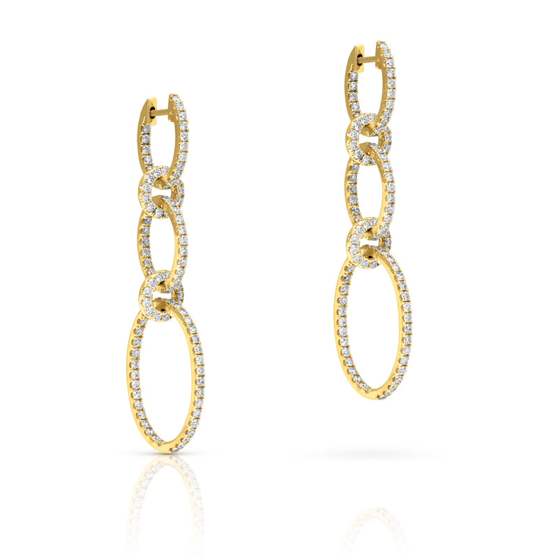 14KT Yellow Gold Diamond Chain Link Earrings