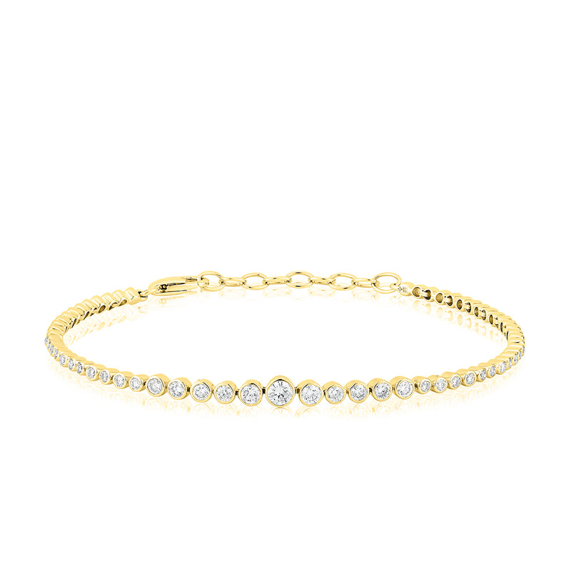14KT Yellow Gold Sparkle Full Diamond Bangle Bracelet – Anne Sisteron