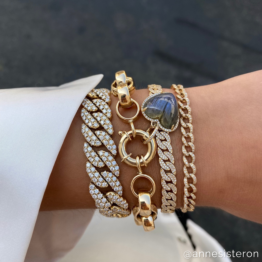 14KT Rose Gold Diamond Annette Chain Link Bracelet
