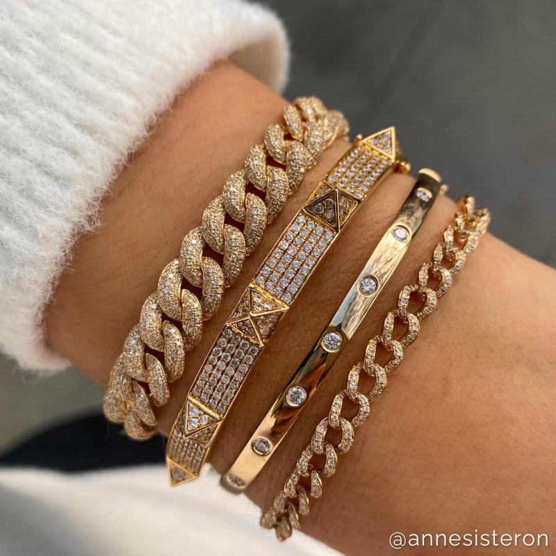 14KT White Gold Diamond Annette Chain Link Bracelet